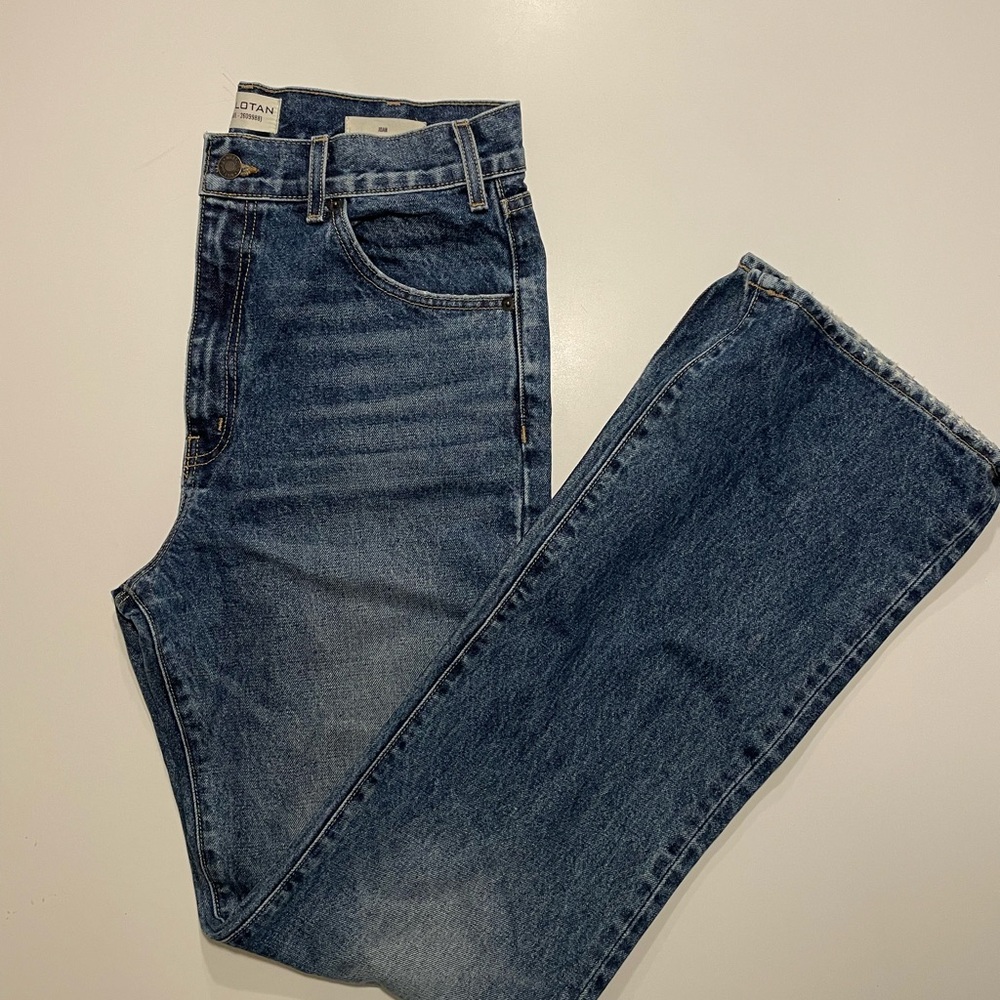 Nili Lotan Dark Blue Straight Joan Jeans